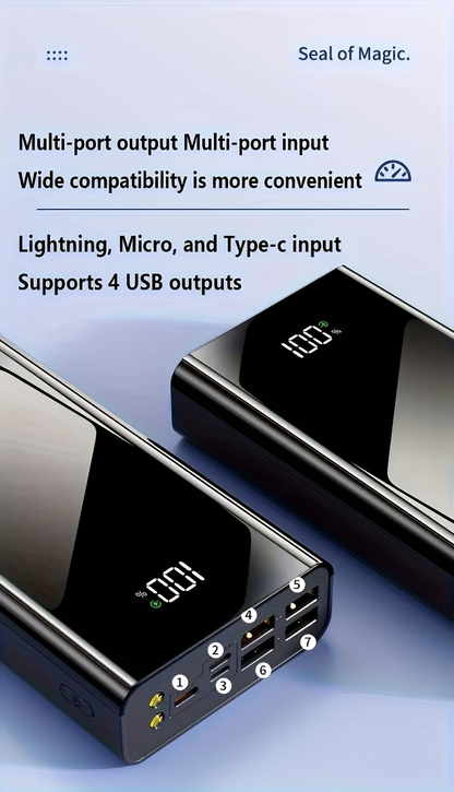 Power Bank 100000mAh 22.5W Super Fast Charging Two-Way USB-C Digital Display Large Capacity Portable Charger for Travel Camping Outdoor Emergency Backup