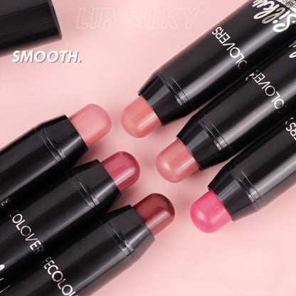Lipstick Set, PECOLOVERS 6-Piece Cream Crayon Collection with Nude, Rose, Berry and Red Colors