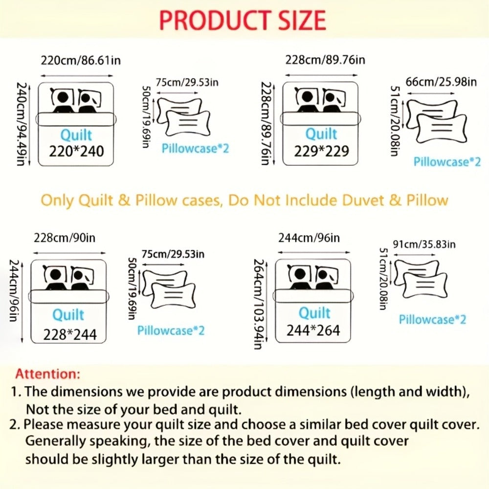 Three-Piece Lightweight Microfiber Quilt Set with Pillow Shams in Ten Size and Color Options