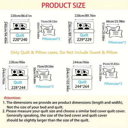 Three-Piece Lightweight Microfiber Quilt Set with Pillow Shams in Ten Size and Color Options