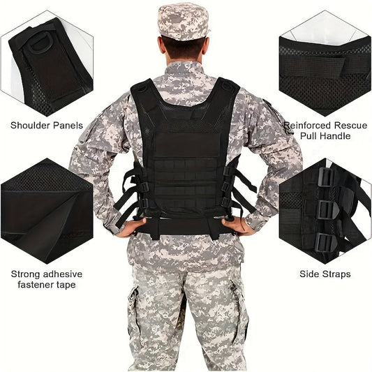 Tactical Fishing Vest with Quick Release – Lightweight Breathable Multi-Pocket Outdoor Vest for Men Camping Hiking Hunting Training – Available in Black Khaki Army Green