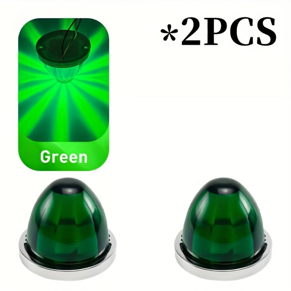 LED Side Marker Lights 2pcs Watermelon Shape Always-On Truck Side Indicator Lights Waterproof Easy Install for Semi-Trailers Boat Trailers Cars Trucks No Battery Required Includes Screws