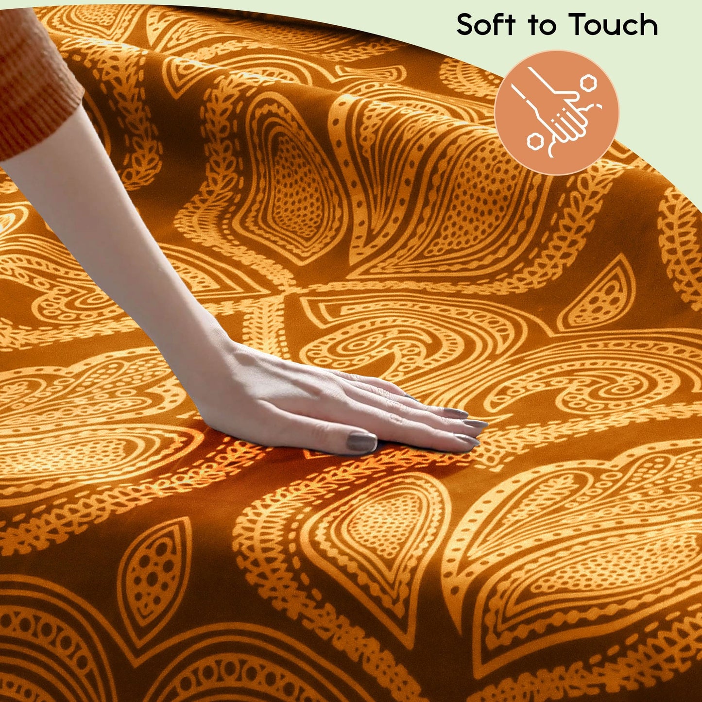 Bed Sheet Set Paisley Brushed Polyester in 4- or 6-Piece Sizing with 16-Inch Pocket and Wash Instructions