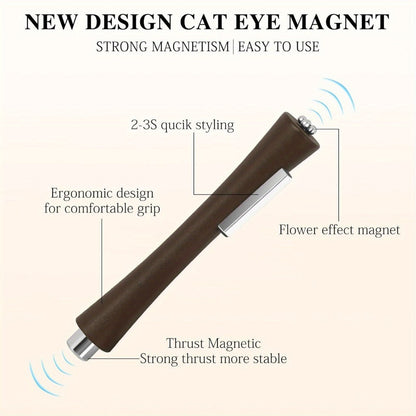 4-in-1 Y-Shaped Cat Eye Nail Magnet Stick Double Head - Heart & Multi-Pattern Magnetic Tool for Cat Eye Gel Polish Nail Art, Portable Professional Salon & Home DIY Nail Art Gift