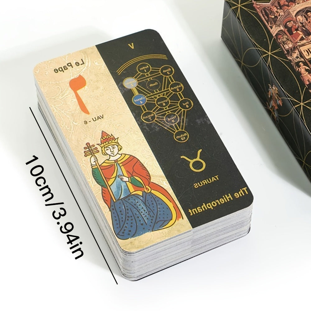 Kabbalah Tarot Deck 78 Cards – Traditional Divination Card Game with Ancient Wisdom & Spiritual Guidance, Kabbalah 5781 Tarot Board Game Playing Cards for Beginners & Readers