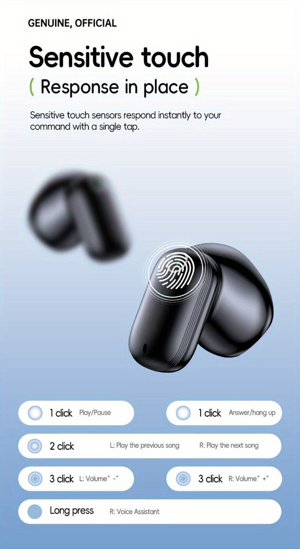 Acer OHR501 Dolby Surround Sound Wireless Earbuds Bluetooth 5.4 Semi-In-Ear TWS Intelligent Noise Cancellation Fingerprint Touch Control Ultra-Low Latency Type-C Fast Charging 8 Colors