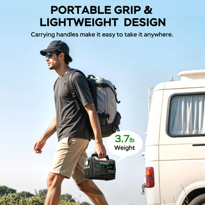 Portable Power Station 155WH/222WH with Solar Panel Option - Solar Generator, Lithium Battery Pack, AC Outlet, USB, LED Light for Camping, RV, Home Emergency Backup, Laptop, Outdoor Use