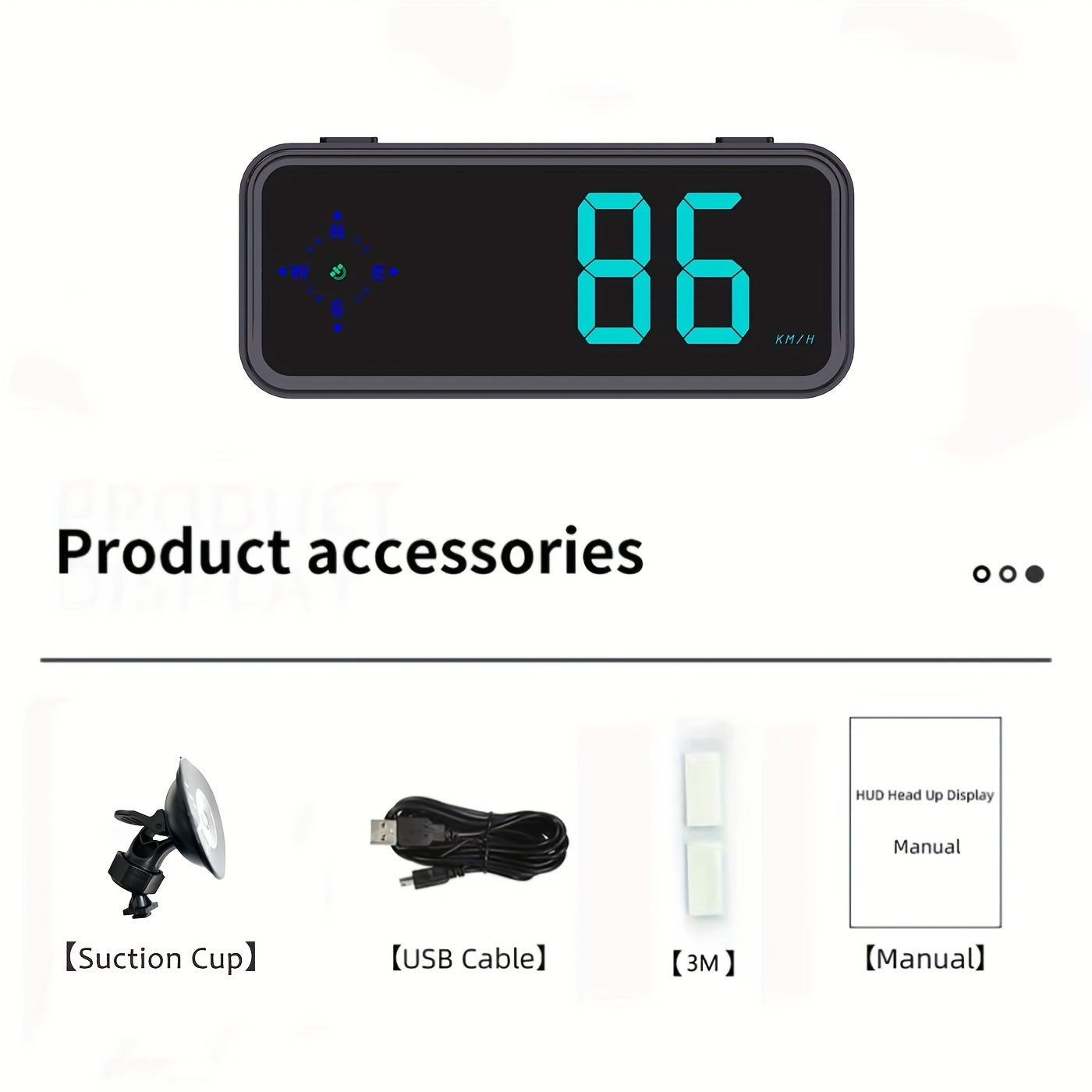 GPS HUD Speedometer Head Up Display - Digital Car Speed Meter Plug & Play, KMH MPH Switch, Multi-Color Display for All Vehicles, No Battery Needed