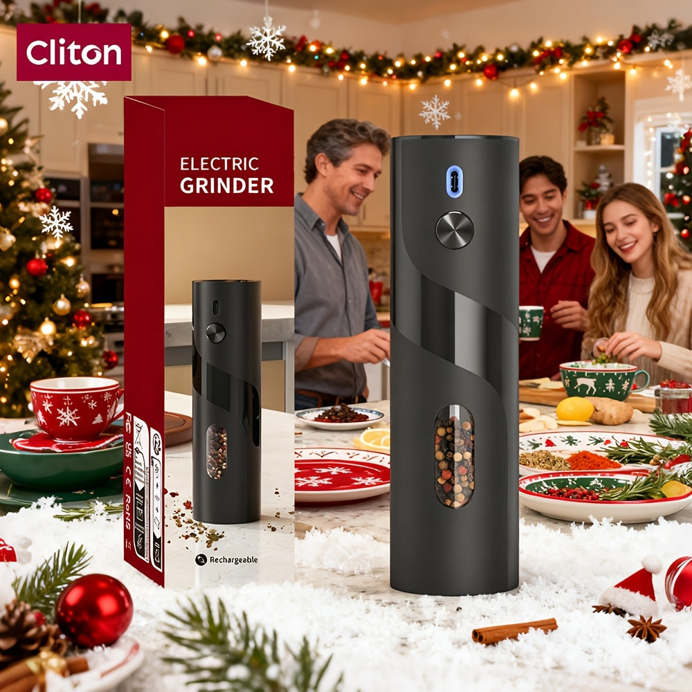 Electric Salt and Pepper Grinder Set with LED Light & Gravity Sensor – USB Rechargeable, Top-Fill, Large Capacity Automatic Spice Mill – 1 or 2 Pack Kitchen Gift Set