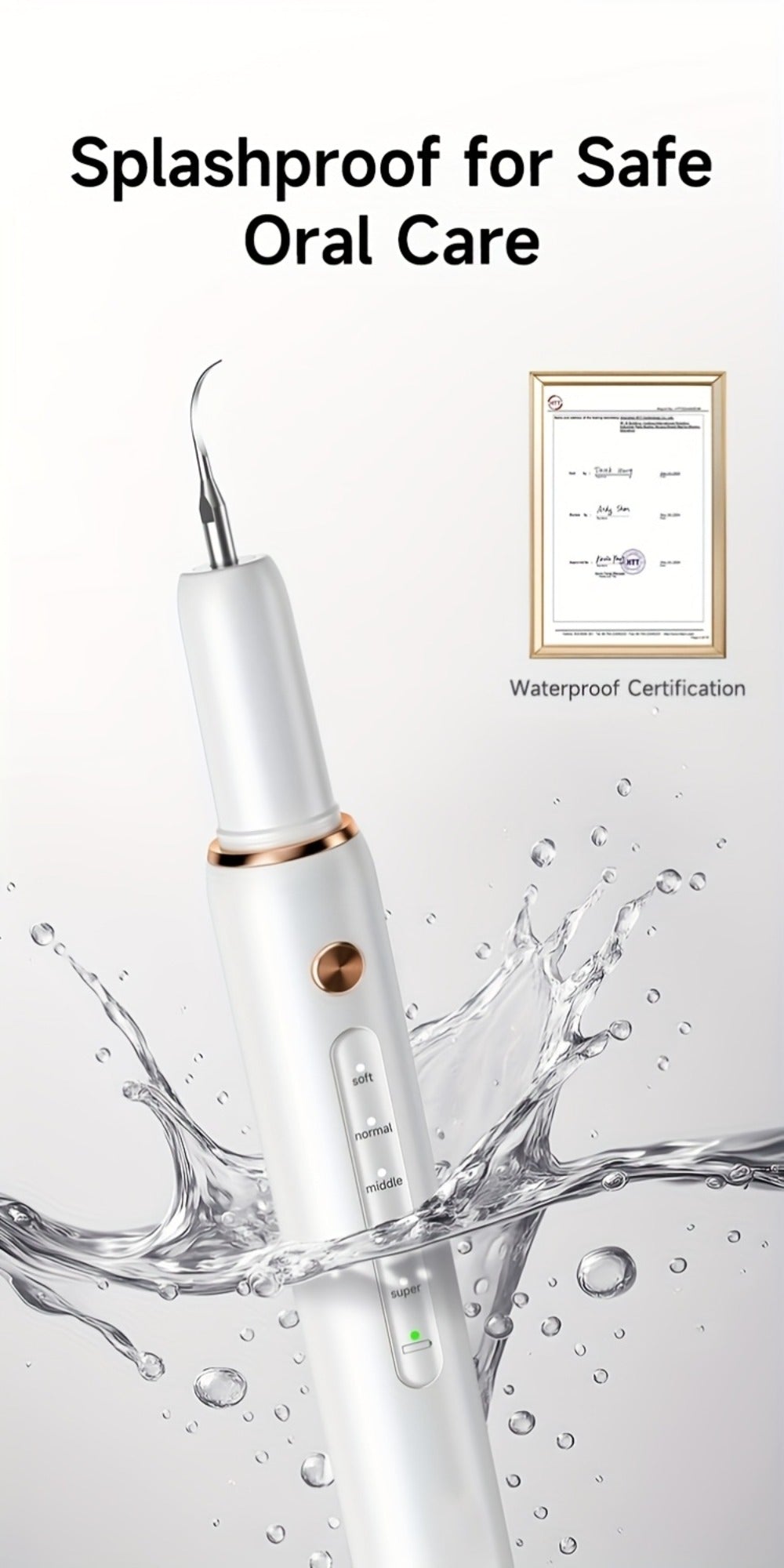 Ultrasonic Tartar Remover Electric Tooth Cleaner 5-Speed IPX6 Waterproof USB Rechargeable Dental Scaler with LED Light Mirror 2 Tips Plaque Stain Removal Tool for Home Oral Care Adults