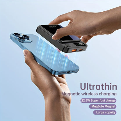 Power Bank Magnetic 10000mAh or 15000mAh with 15W Wireless, 22.5W Wired, USB-C and LED Display