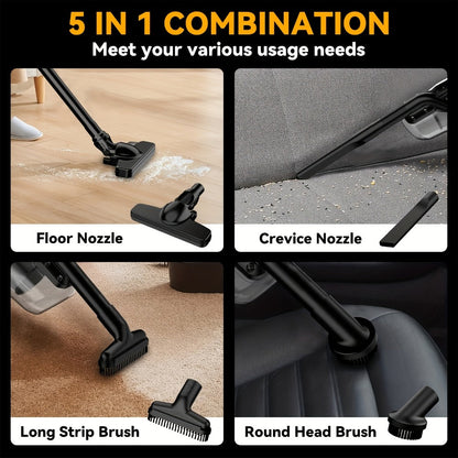 Handheld Vacuum Cleaner for DeWalt 20V Max Battery with 16KPa and 500W Labels, LED Light, Four Nozzles and Extension Tubes
