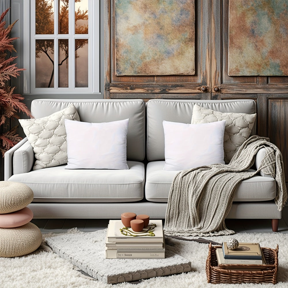Square and Lumbar Throw Pillow Insert Set in Five Sizes with Two- or Four-Piece White Pack Options
