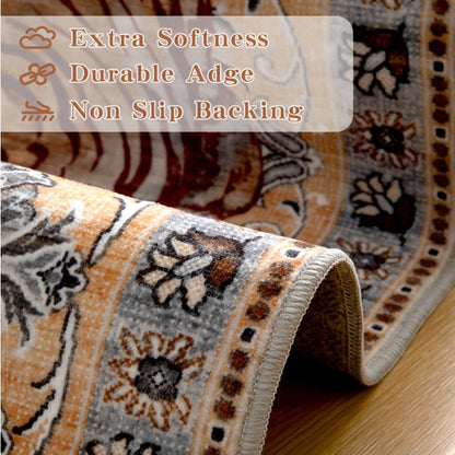 Area Rug, Tiger and Jungle Forest Print Ultra-Thin Indoor Carpet in Three Colors with Machine-Wash Care