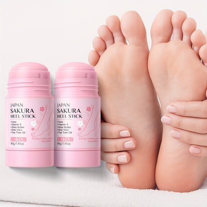 Heel Repair Stick for Dry Cracked Feet 2-Pack — Intensive Moisturizing Foot Balm with Vitamin E, Shea Butter & Sakura Extract, Travel-Friendly Cracked Heel Treatment Stick 1.41oz for Women & Men