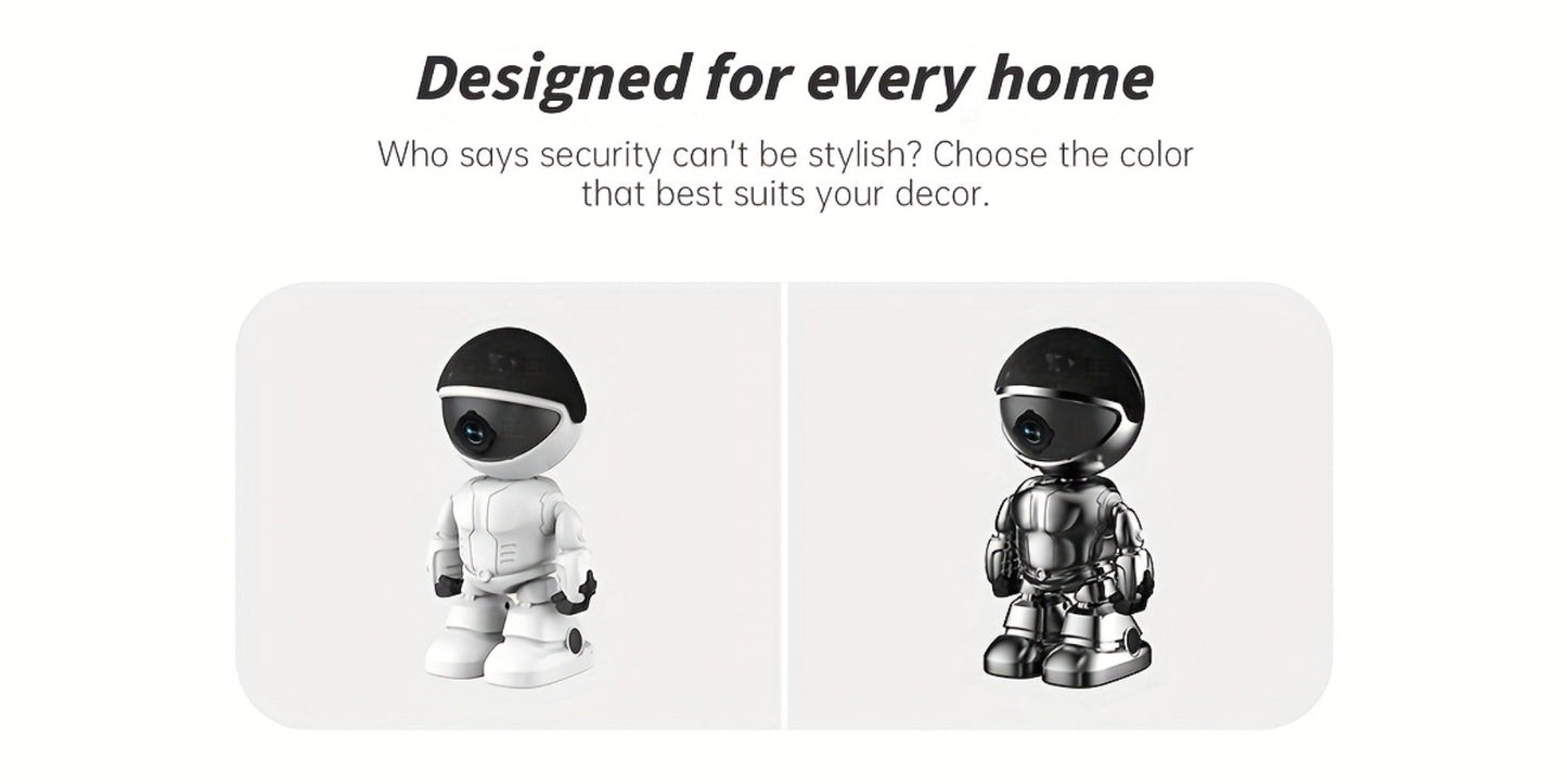 Security Camera 3MP Robot-Style Indoor Model with 360 Pan-Tilt, Auto Motion Tracking and Two-Way Audio