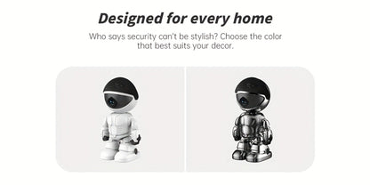 Security Camera 3MP Robot-Style Indoor Model with 360 Pan-Tilt, Auto Motion Tracking and Two-Way Audio