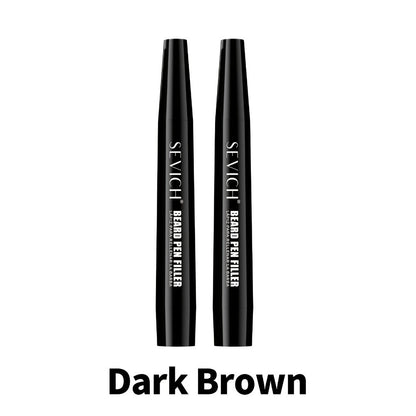 Beard Filler Pencil with Brush — Waterproof Long-Lasting Beard Pencil for Fuller Thicker Beard | Fills Sparse Patchy Beard & Mustache | Men's Grooming Tool | Black & Dark Brown | 1pc or 2pcs