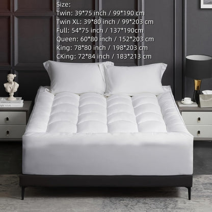 Mattress Topper Plush Down-Alternative Pillow Top with Deep-Pocket Skirt and Six Bed Sizes