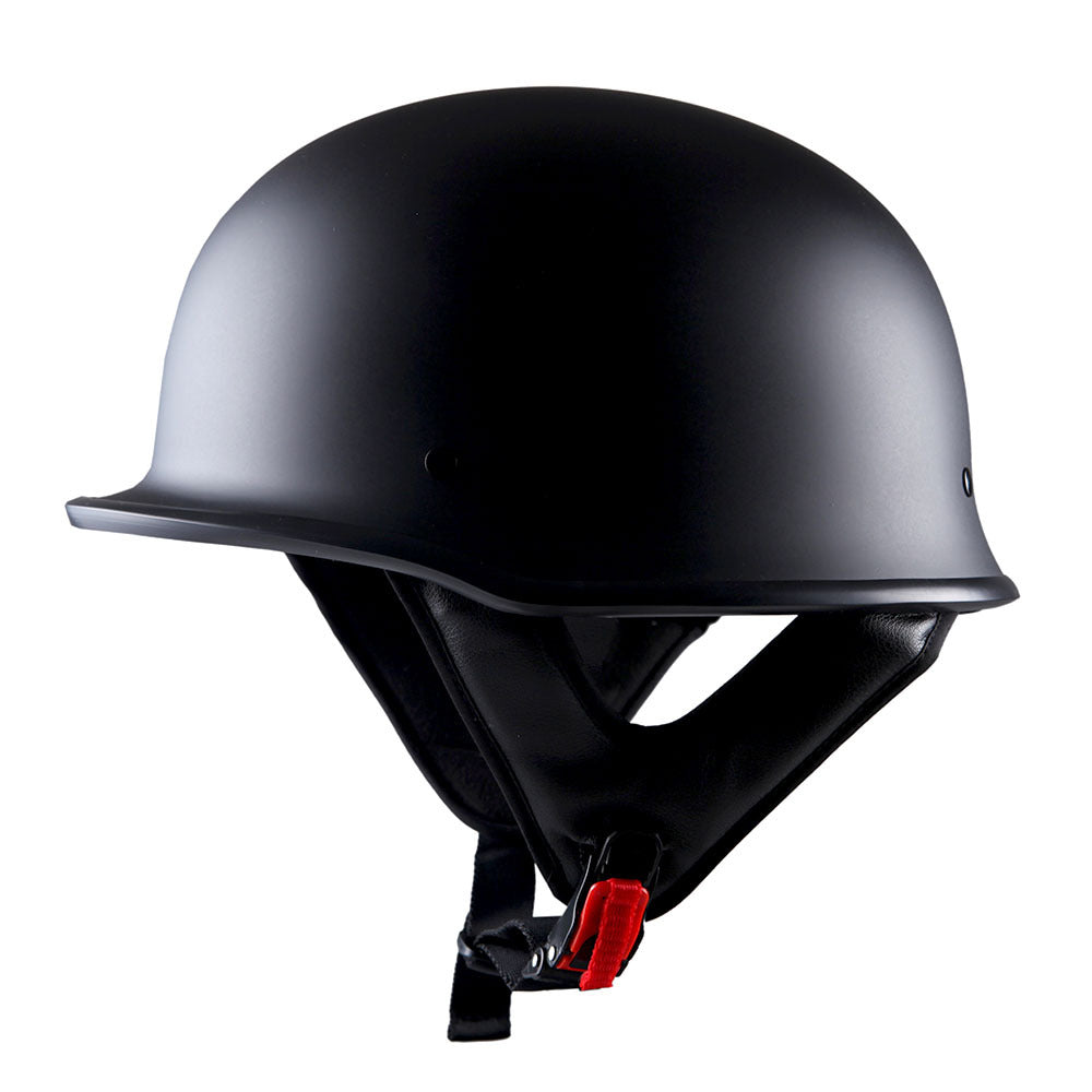 German Style Motorcycle Half Face Helmet – Novelty Skull & Carbon Fiber Design, UV Glossy Finish, Removable Washable Padding, Quick Release Buckle, Adult M/L/XL