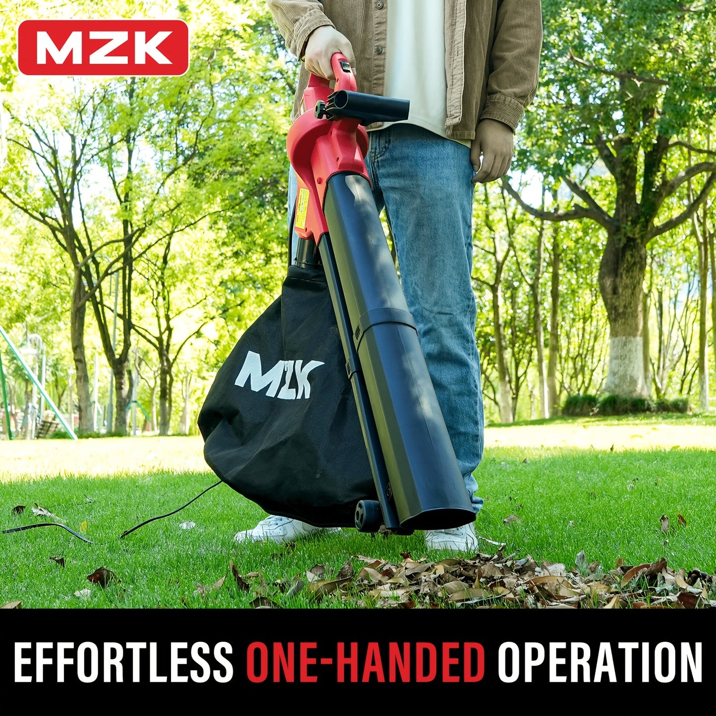 Leaf Blower Vacuum Mulcher 3-in-1 Electric Corded, 470CFM 180MPH Airflow, 13.21Gal Collection Bag, Lightweight Garden Blower Vac for Lawn Yard Driveway Patio Debris Cleanup