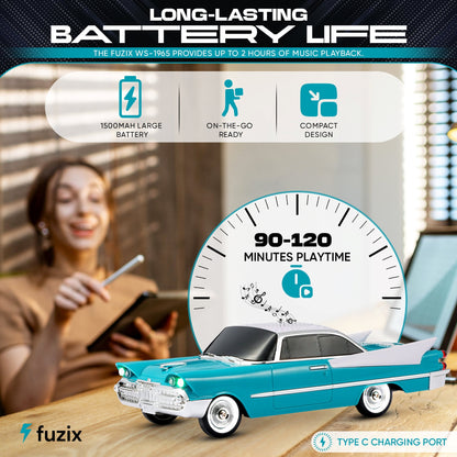 Portable Bluetooth Speaker Fuzix WS-1965 Retro Car with LED Lights, Mic, FM, AUX, USB and TF