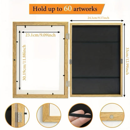Front-Opening Kids Art Display Frames with Changeable Storage and Six Exact Color-and-Pack Options
