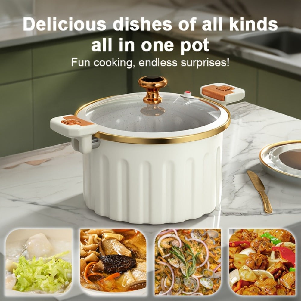 Enamel Cooking Pot Large Capacity – Nonstick Double-Handle Stew Pot for Stewing, Boiling & Baking, Multifunctional Dutch Oven Style Home Pot for Family Gatherings, Holiday Cooking & Everyday Use