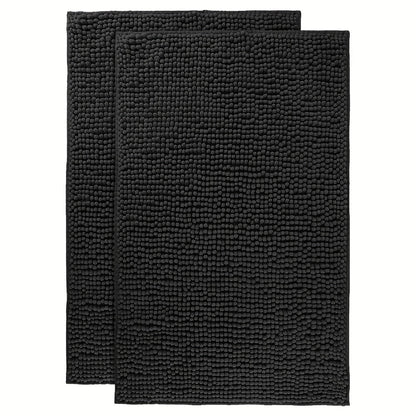 Chenille Bath Rug Extra Thick Soft Absorbent Non-Slip Bathroom Mat Machine Washable, Multiple Sizes & Colors