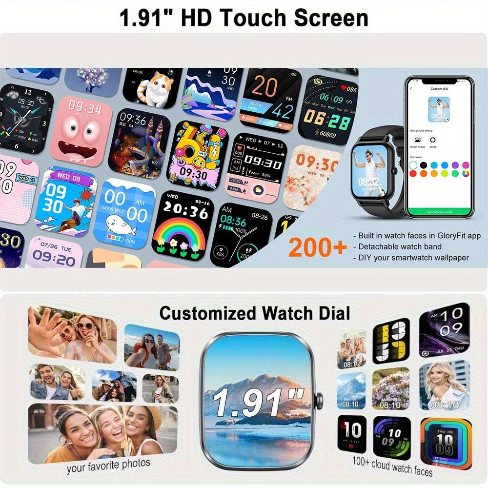 Smartwatch with 1.91-Inch Touchscreen, 112 Sport Modes, Activity Tracking and 4 Color Options