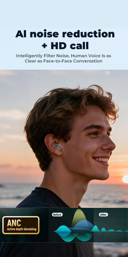 AI Translation Earbuds with Color Touchscreen Charging Case in Black or White and Five Bundle Options