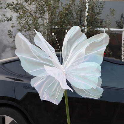 3D Artificial Butterfly Decorations 2pcs – Realistic Featherless Fake Butterflies for Wedding, Home, Garden & Party Decor | No Electricity Required | All-Season Indoor Outdoor Holiday Accent