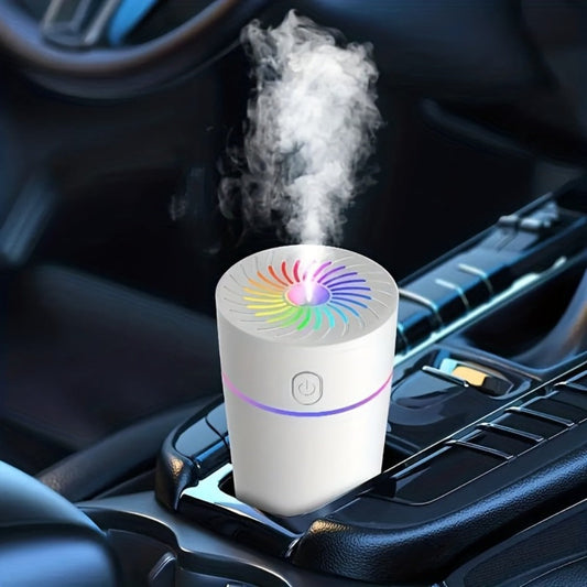 USB Cool Mist Humidifier with Color-Changing Night Light, Portable Desktop Car Aromatherapy Humidifier Nano Fine Mist Facial Steamer, Filter-Free Continuous Intermittent Atomization for Bedroom Office Travel