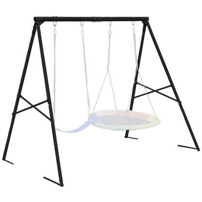 Full Steel A-Frame Swing Set Stand with Ground Stakes, Two-Swing Support and Two Color Options