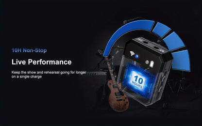 Wireless In-Ear Monitor System 2.4GHz IEM 270° Rotatable Transmitter Auto-Pairing Receiver for Studio Band Rehearsal Live Performance Instrument Monitoring