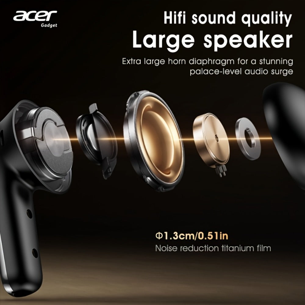 Acer Mini In-Ear Wireless Earbuds Bass Stereo Touch Control, Noise Cancelling Microphone Bluetooth 5.4, Portable Lightweight Long Battery Life, Compatible with Phone Laptop Tablet Mobile, for Exercise