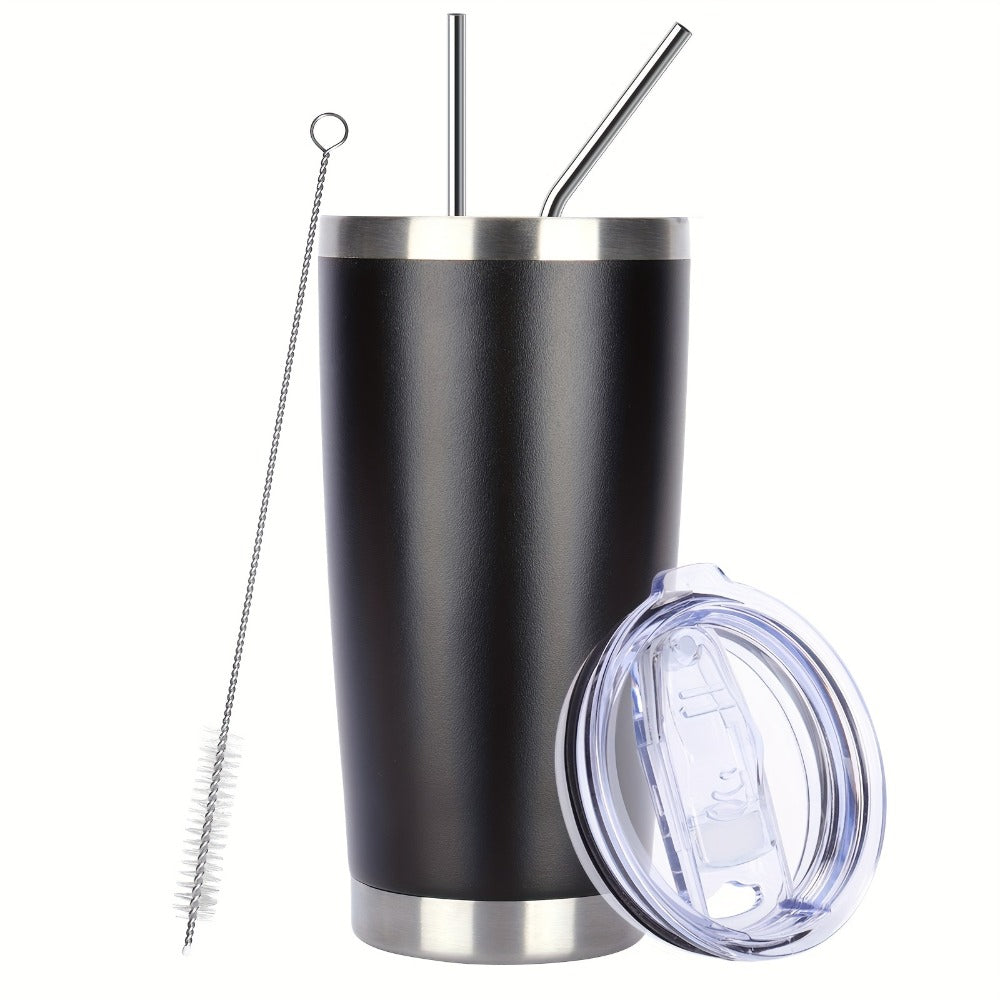 Stainless Steel Insulated Tumblers with Lid and Straw Bulk 20oz 304 Double Wall Vacuum Travel Mug for Hot Iced Coffee Drinks Water Cup Set 8pcs 12pcs 24pcs White Navy Blue Red Silver Black Mix