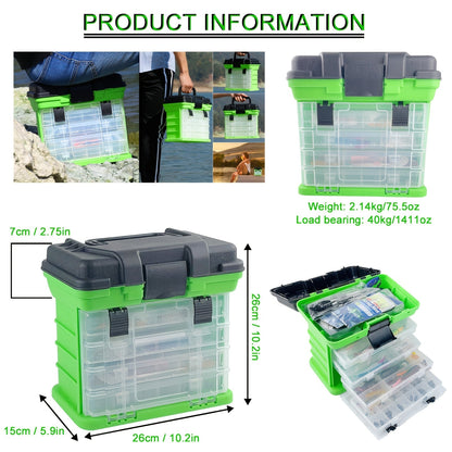 Fishing Lure Set 346-Piece Mixed Tackle Assortment with Hard Baits, Soft Baits, Hooks, Weights and Tiered Storage Box