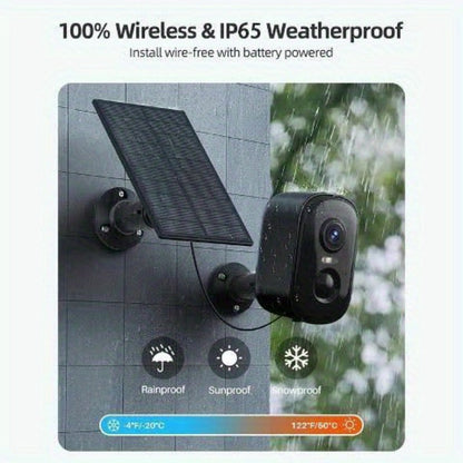 Black Dual-Band Solar WiFi Security Camera with Separate Panel and One- to Four-Camera Pack Options
