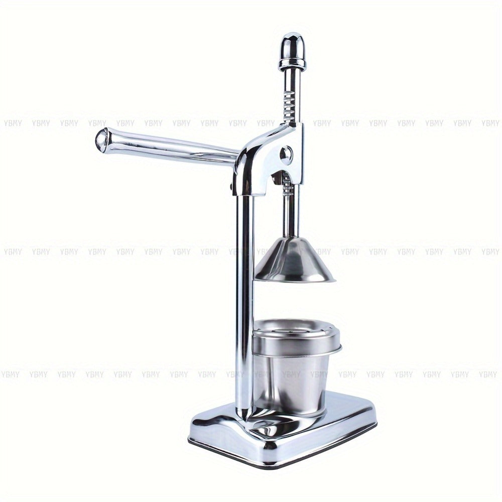 Manual Citrus Juicer Stainless Steel Lemon Squeezer with Lever Press, Heavy Duty Hand Press Orange Juicer Extractor with Non-Slip Base & Fine Strainer for Fresh Juice Kitchen Countertop