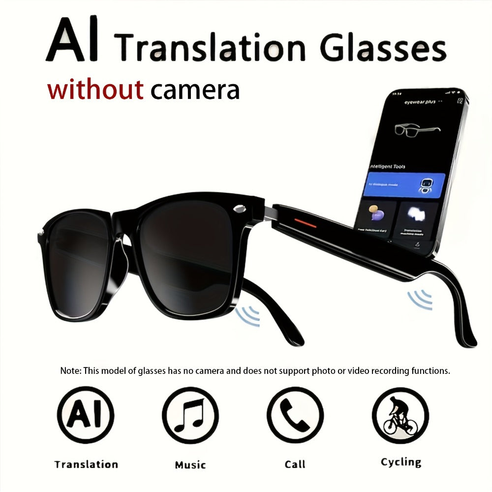 AI Smart Glasses with 4K Camera & Real-Time Translation – Object Recognition Open-Ear Dual Speaker | Touch Control | Ultra-Light Frame | 8hrs Battery USB-C | Hands-Free Travel Work Outdoor | Tech Gift