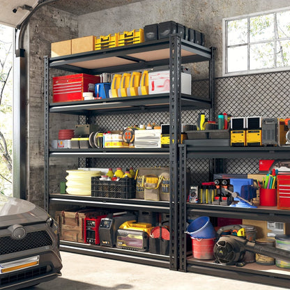 Heavy Duty Garage Shelving Unit 5-Tier Metal Storage Shelf – 2000/2500 LBS Capacity Adjustable Steel Shelves for Garage, Basement & Warehouse | 60"/72" H Utility Rack for Kitchen, Pantry & Workshop