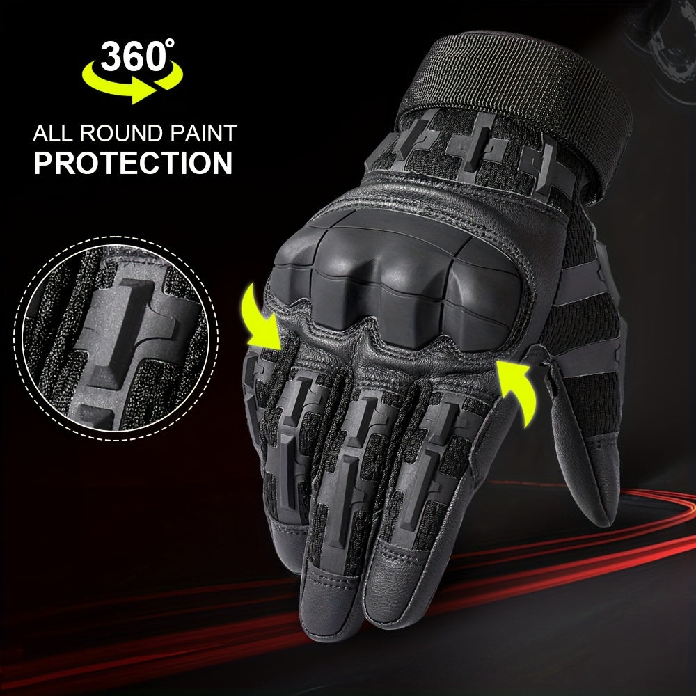 Full-Finger Tactical Gloves with Touchscreen Panels, Camouflage Finish and Anti-Slip Palm Design