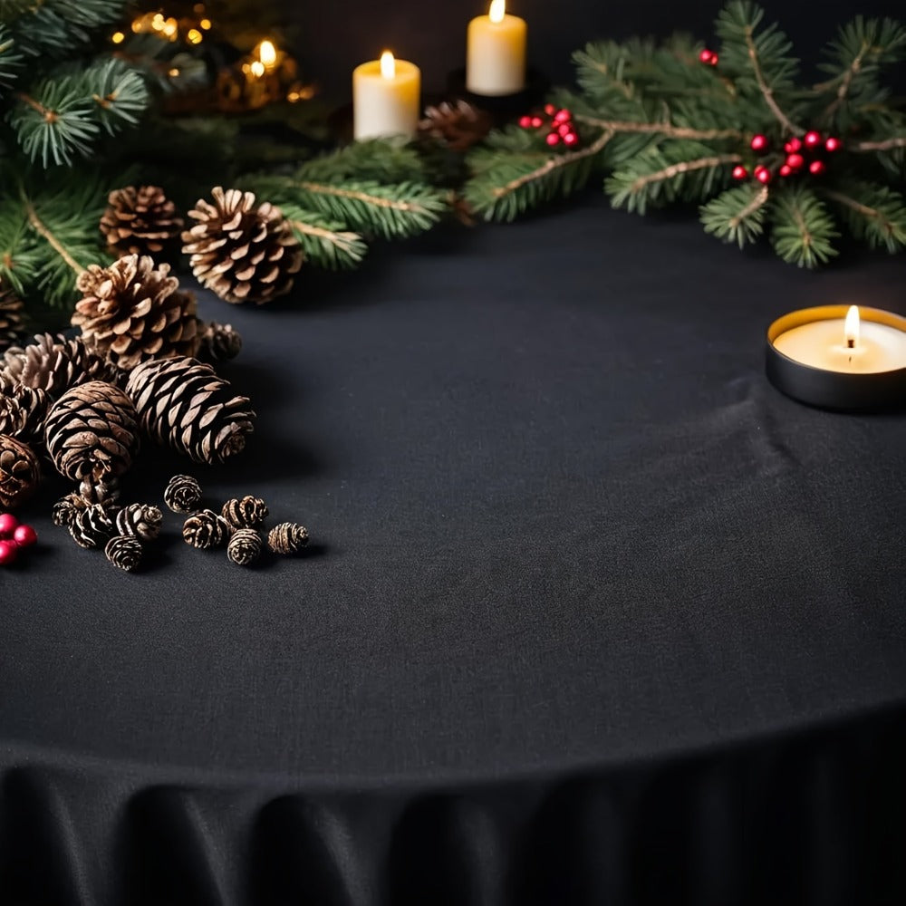 120-Inch Round Tablecloth Multipacks in Black or White with Six-, Twelve- or Eighteen-Piece Options