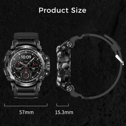 Smartwatch for Men 1.32 Inch Tactical Watch with LED Flashlight, SOS and 100+ Sport Modes in Eleven Colors