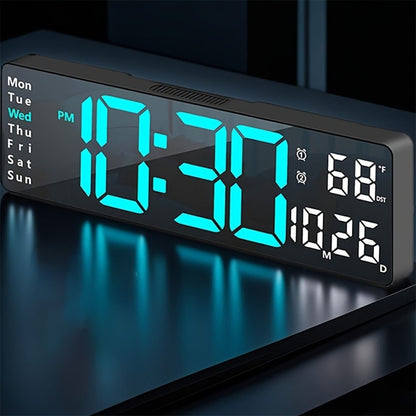 Digital Wall Clock with 16 Inch LED Color Display and Smart Auto-Dimming 10-Level Brightness