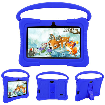 Kids Tablet 7 Inch Android 2GB RAM 16GB 32GB ROM 1TB Expandable WiFi Dual Camera Parental Control Educational Games Eye Protection Drop-Proof Silicone Case Tablet for Kids Toddlers – Pink Blue Purple Navy