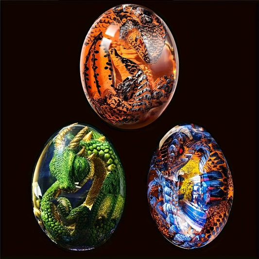 Dragon Egg Statue Crystal Transparent Resin Dinosaur Egg Figurine Handcrafted Collectible for Fantasy Lovers Home Decor Shelf Display Birthday Gift