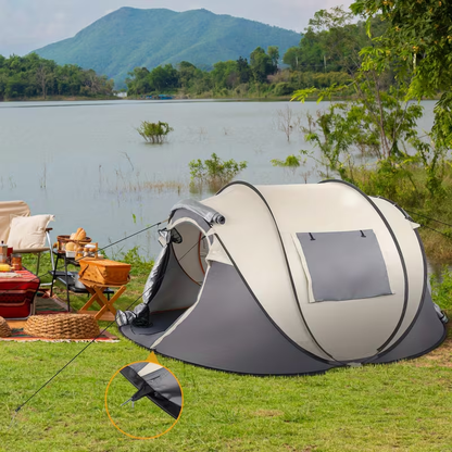 Camping Tent 5-8 Person Automatic Three-Pole Shelter, 110.24 x 82.68 x 47.24 Inches for Outdoor Camp Setup