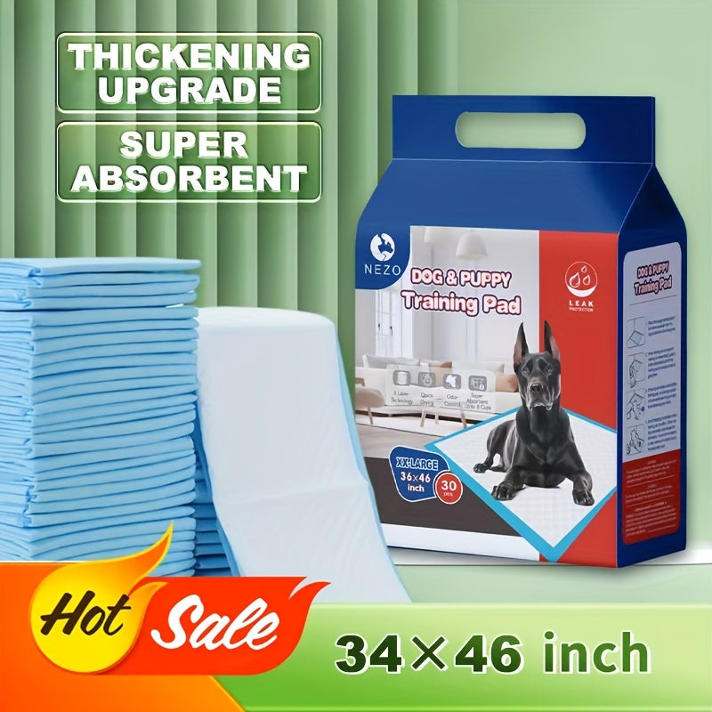 Dog Training Pads 30-Count Disposable Pack, 34 x 46 Inches with Six-Layer Core and PE Bottom Film